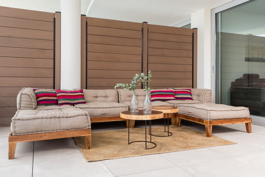 Cojin Etnico de lana tejido telar - Rayas finas