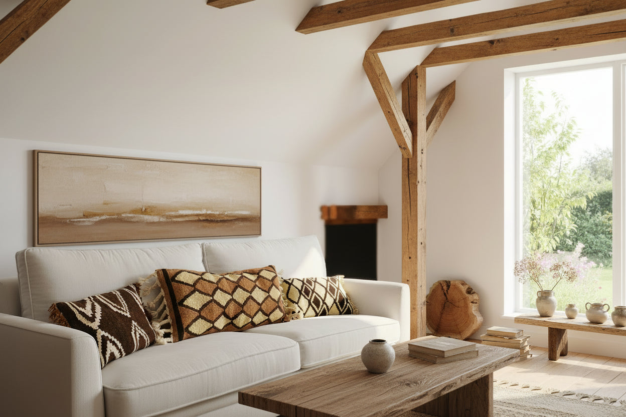 Cojin de lana tejido en telar