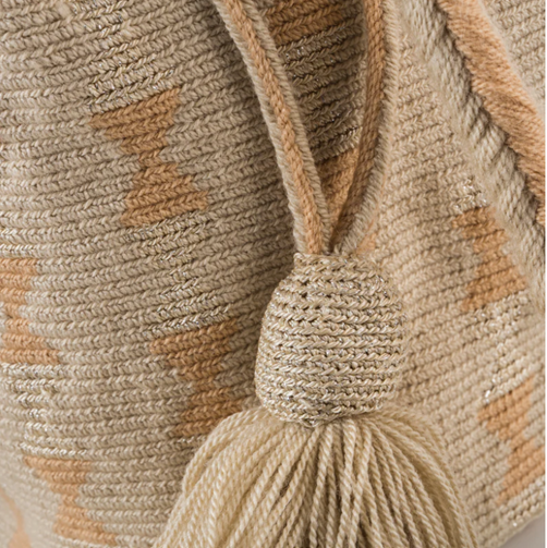 BOLSO WAYUU BEIGE Y SALMON