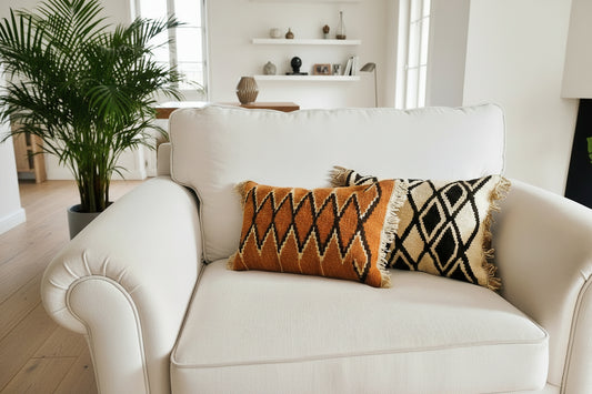 Cojin de lana tejido en telar