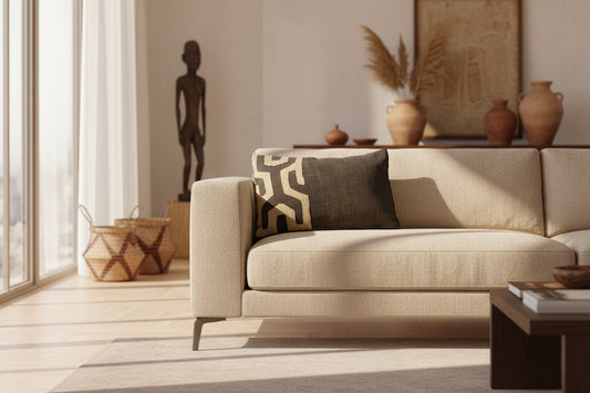 Cojin de tela Kuba africano