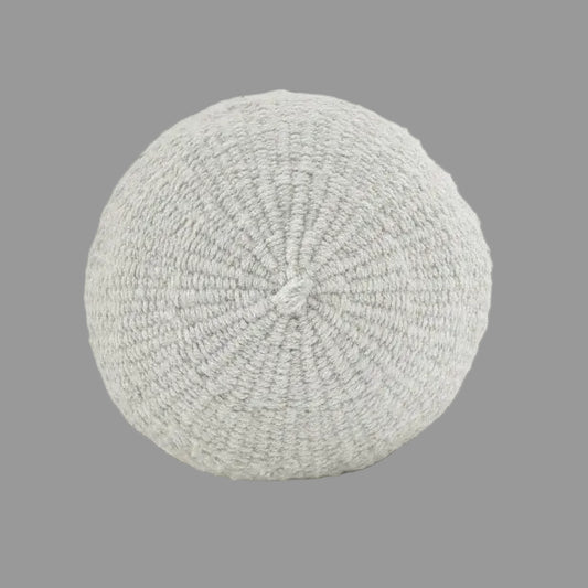 Cojin de telar redondo de lana de oveja -  Marfil