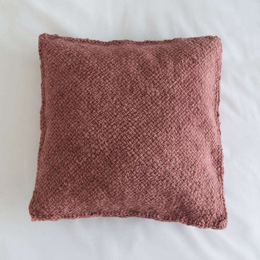 Cojin de telar hecho a mano - Rosa magnolia
