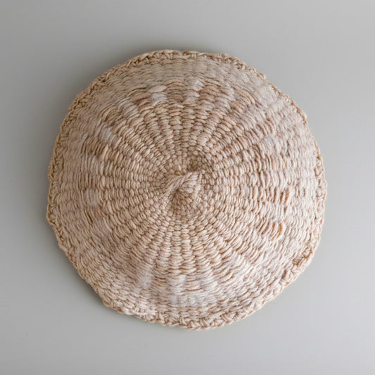 Cojin de telar redondo de lana de oveja - Rosa claro