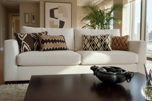 Cojin de lana tejido en telar