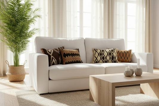 Cojin de lana tejido en telar