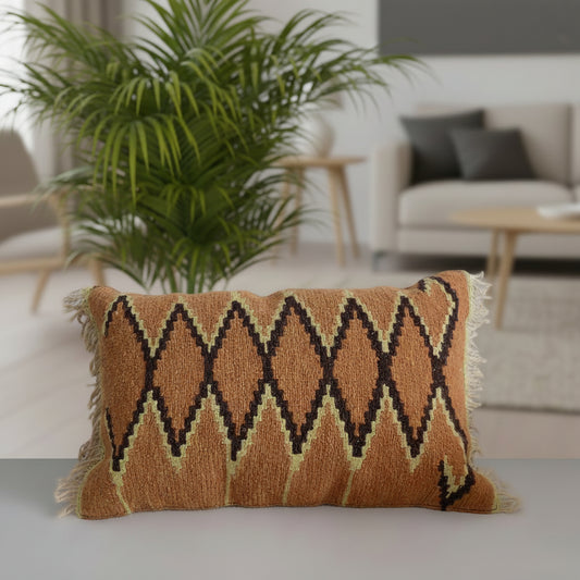 Cojin de lana tejido en telar