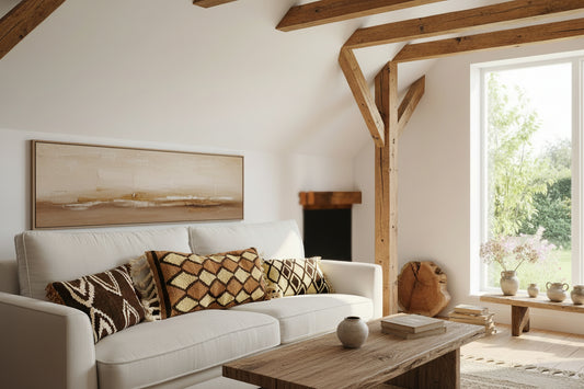 Cojin de lana tejido en telar