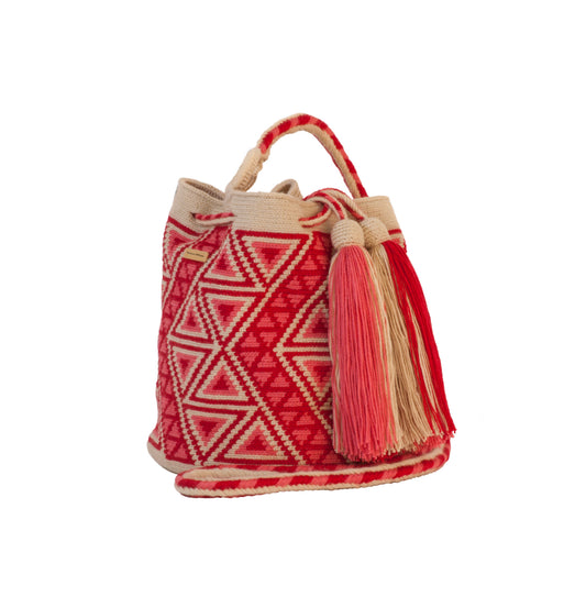 BOLSO WAYUU  ROJO Y NARANJA