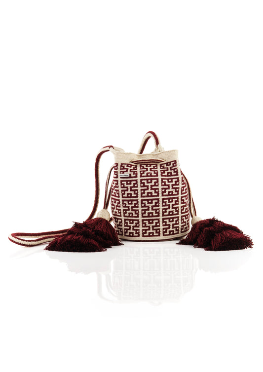 BOLSO WAYUU  VINO TINTO