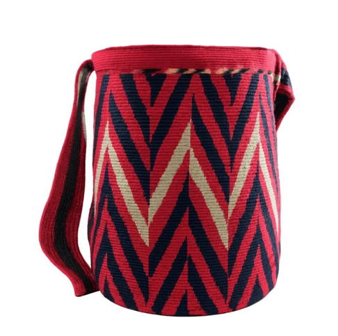 BOLSO WAYUU  GRIS , AZUL Y NARANJA