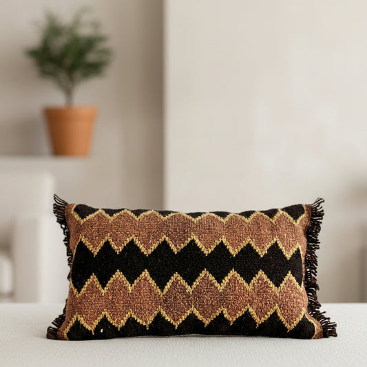 Cojin de lana tejido en telar