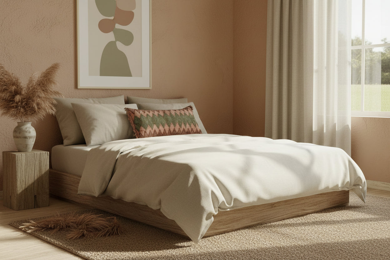 Cojin de lana tejida en telar