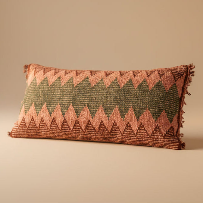Cojin de lana tejida en telar