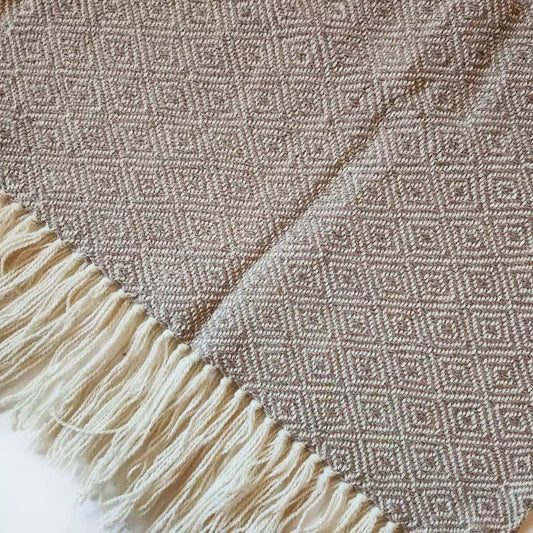 Manta/Chalina de pelo de llama Ojo de perdiz